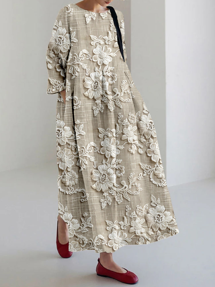 Avery | Elegantna potiskana maxi obleka