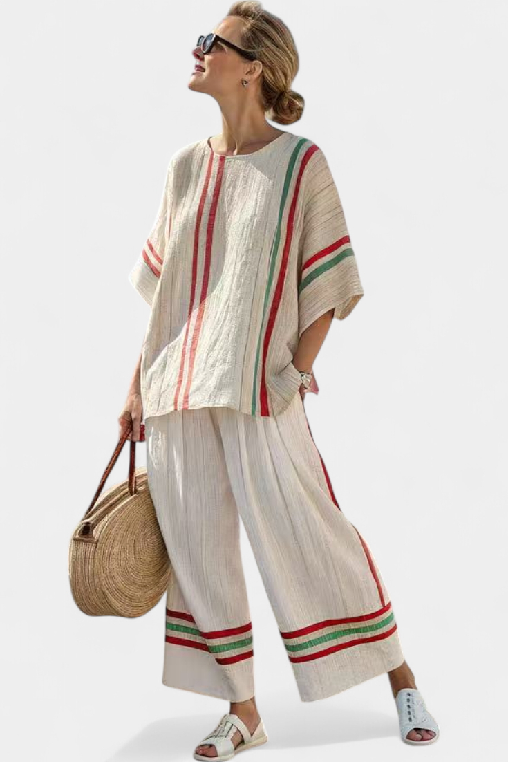 Truvane – udobna boho potiskana bluza in sproščene hlače