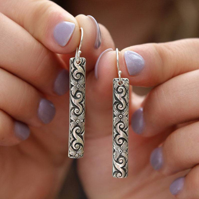 Boho Pravokotni Uhani