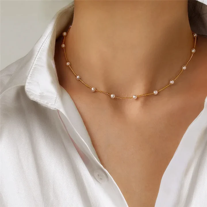 Elegantna Majhna Ogrlica z Biseri