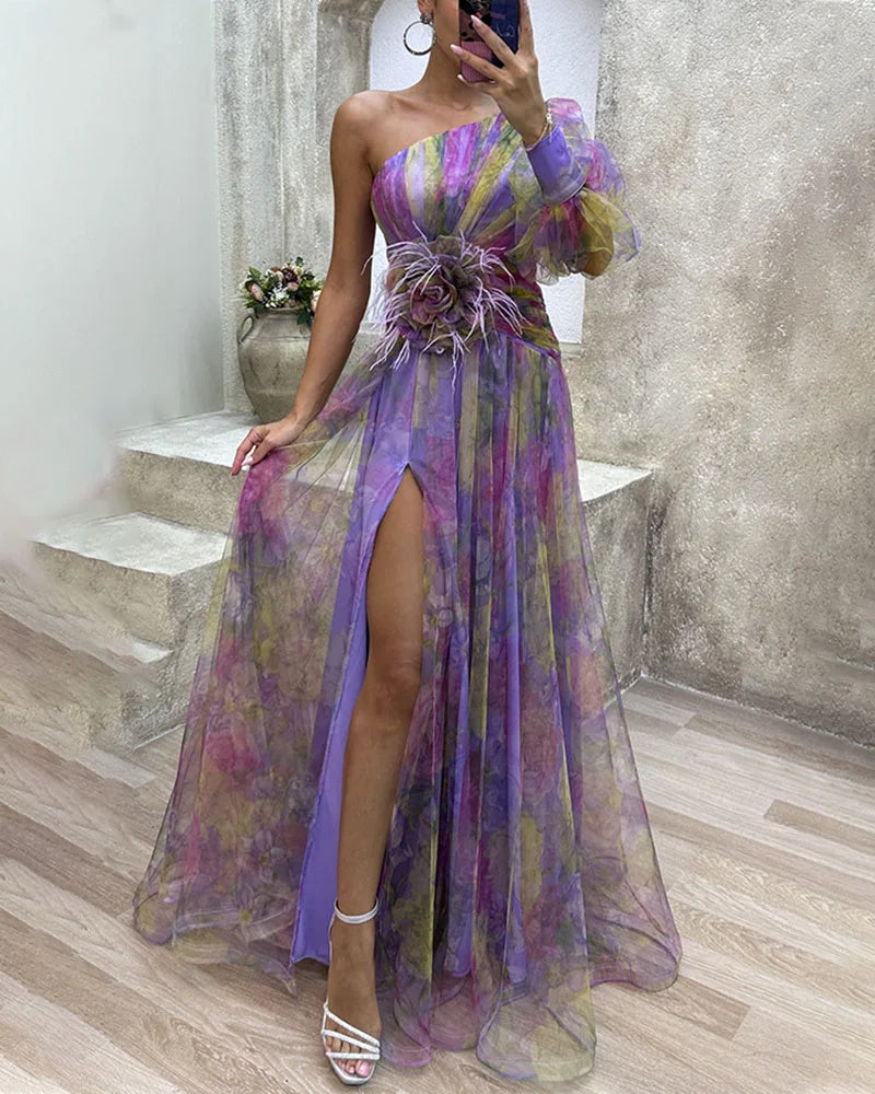 Cecelia – maxi obleka z enim rokavom