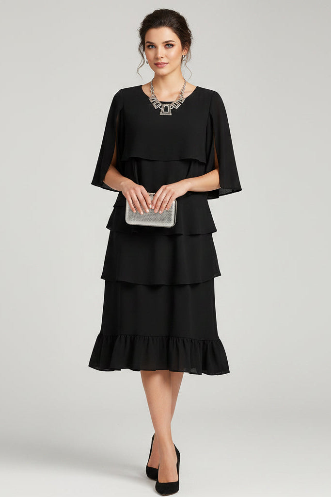 Anna – elegantna midi obleka z volančki