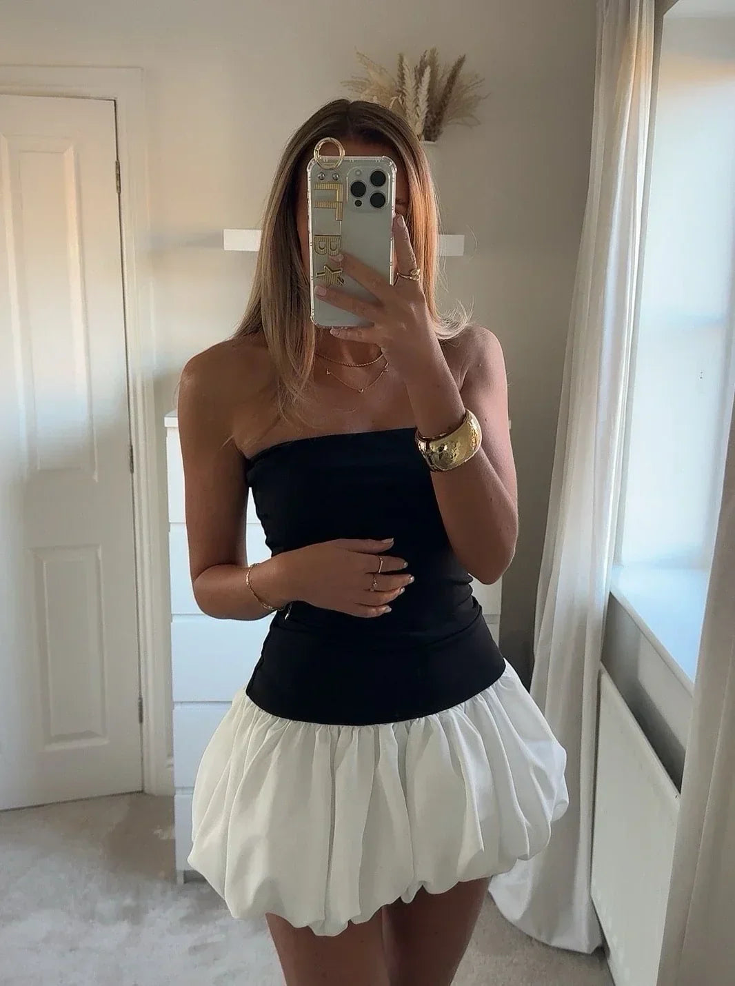 Danielle – mini obleka z balonastim robom