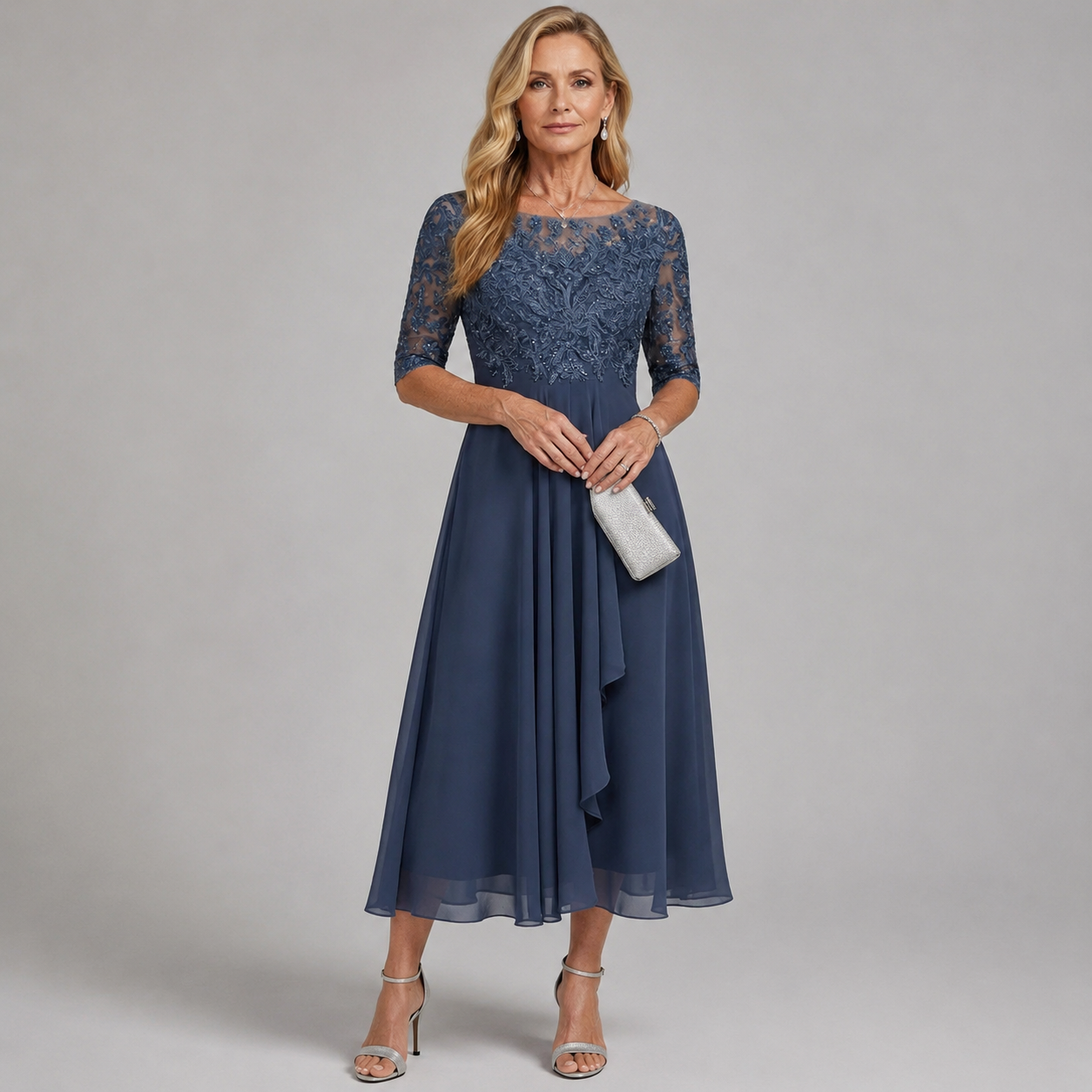 Zaria – čipkasta midi obleka lahkotne elegance