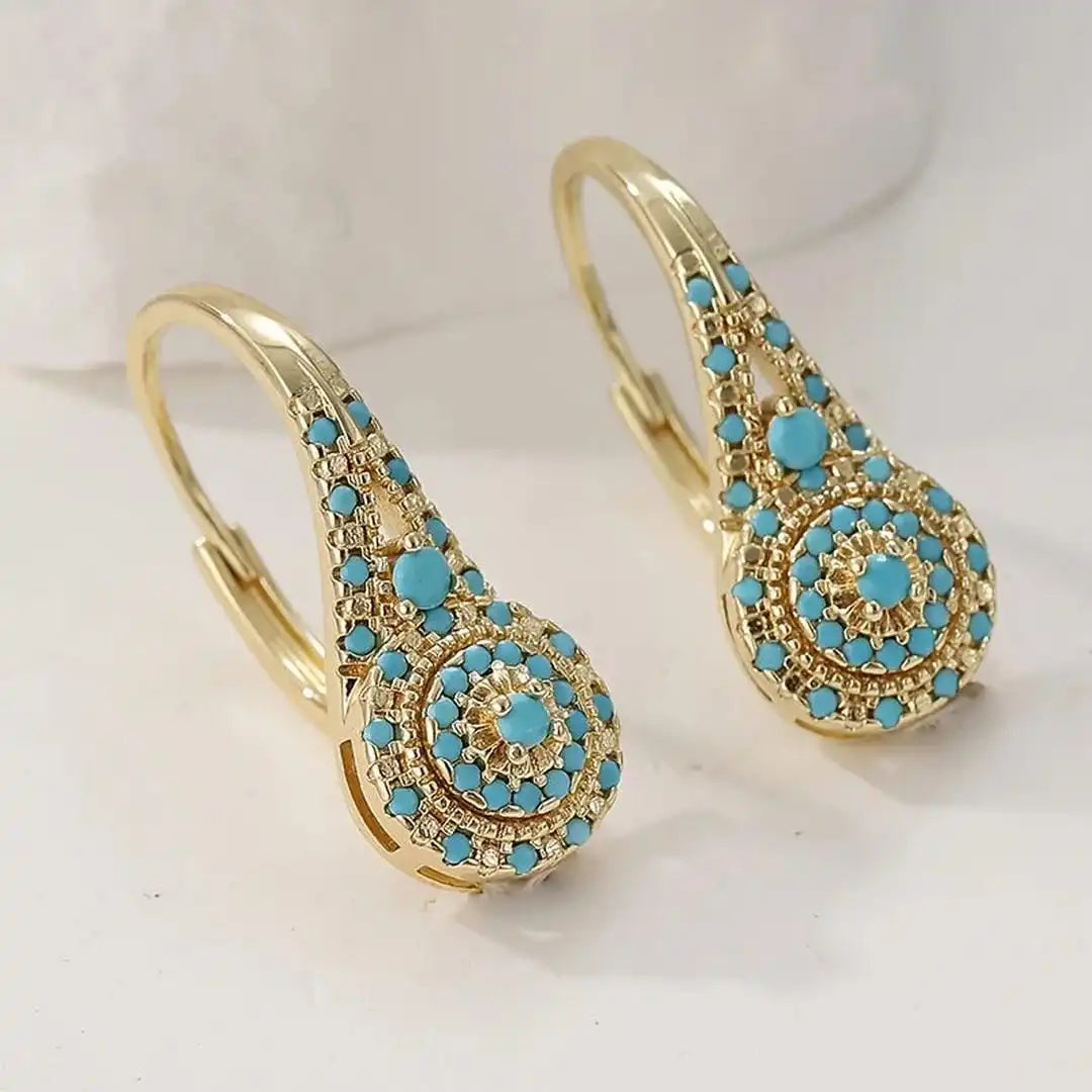 Elegantni Uhani Mandala Turkiz