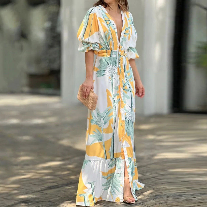 Serene – maxi obleka z V-izrezom