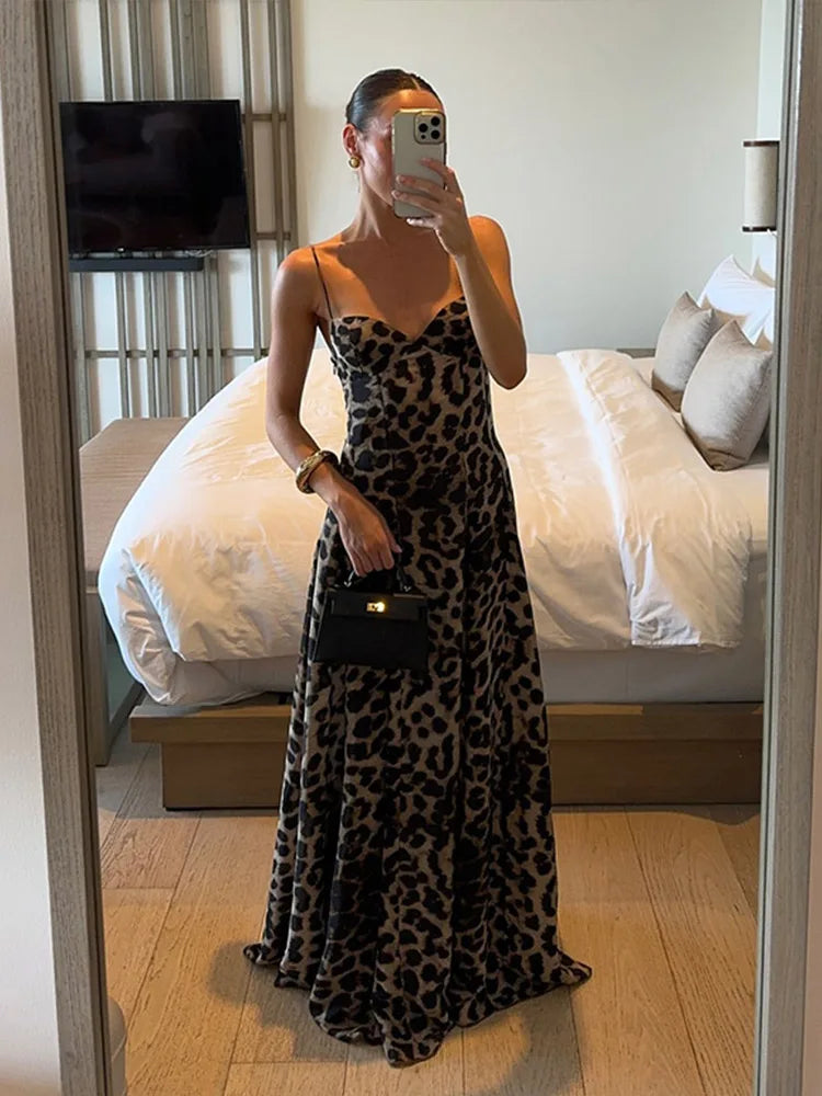Antonella – leopardja maxi obleka