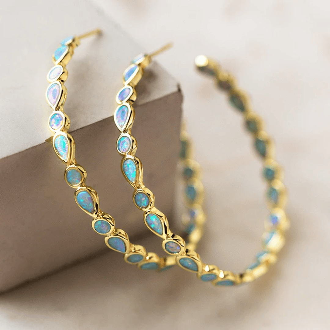 Vintage Prstan in Uhani Modri Opal