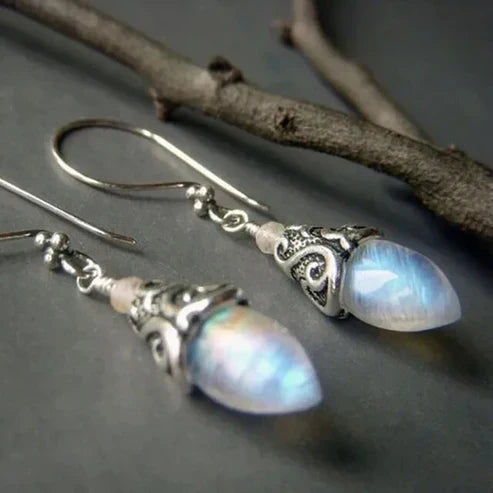 Srebrni Uhani Moon Crystal